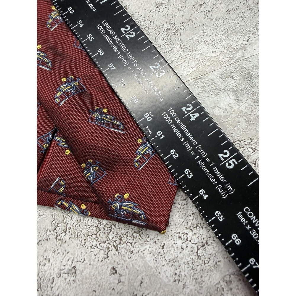 Impermeable By Weatherproof 100% Silk‎ Tie Mens Red Geometric Necktie VTG Planes - Picture 6 of 6